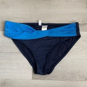 Anne Cole High Waist Bikini bottom two tones color block sz  Small twisted front